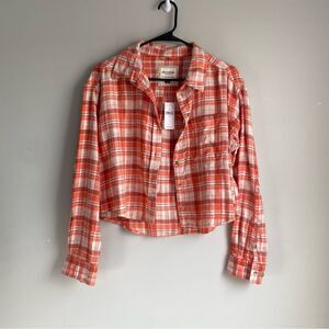 American Eagle AE Cropped Soft Flannel Shirt